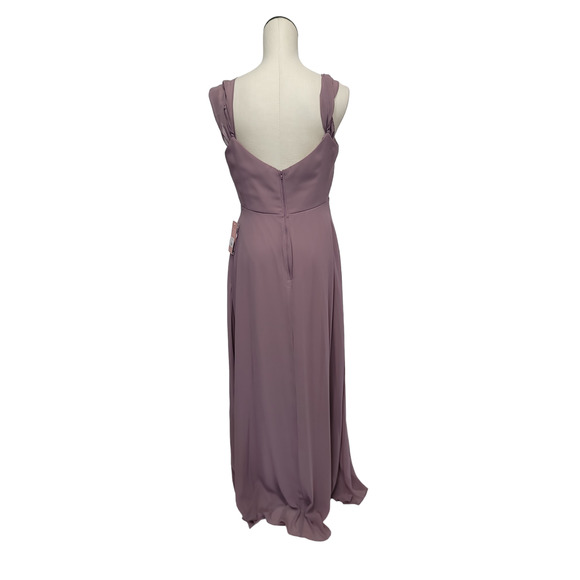 Elegant Mauve Off-Shoulder Maxi Dress - Picture 3 of 11